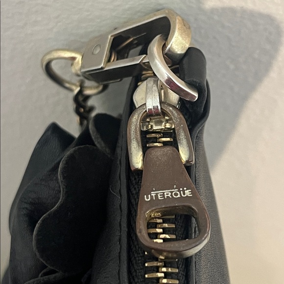 Uterqüe Foral Black Leather Purse - Picture 9 of 17